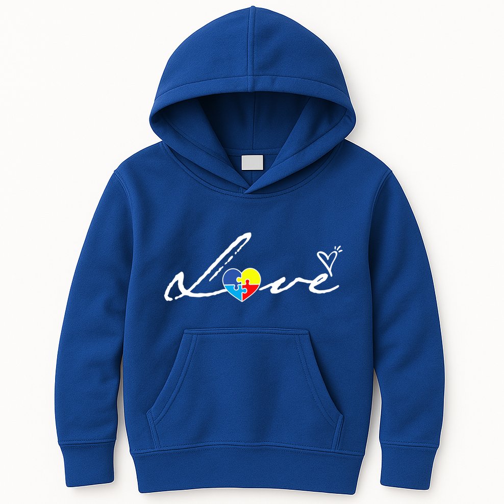 Autism Awareness Puzzle Piece Heart Kids Hoodie