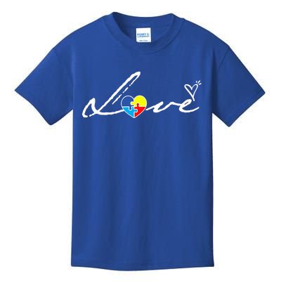 Autism Awareness Puzzle Piece Heart Kids T-Shirt