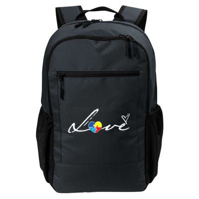 Autism Awareness Puzzle Piece Heart Daily Commute Backpack