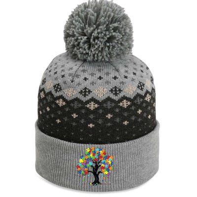 Autism Awareness Puzzle Piece Tree The Baniff Cuffed Pom Beanie