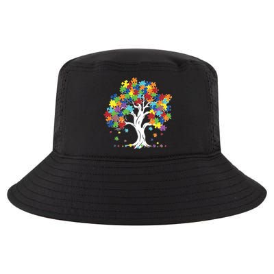 Autism Awareness Puzzle Piece Tree Cool Comfort Performance Bucket Hat