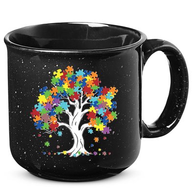 Autism Awareness Puzzle Piece Tree 15oz Campfire Ceramic Mug