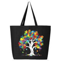 Autism Awareness Puzzle Piece Tree 25L Jumbo Tote