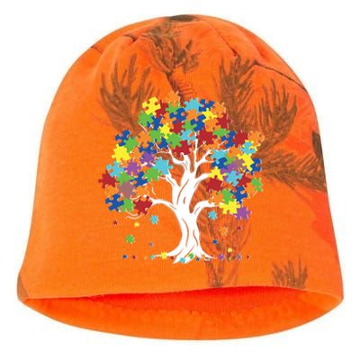 Autism Awareness Puzzle Piece Tree Kati - Camo Knit Beanie