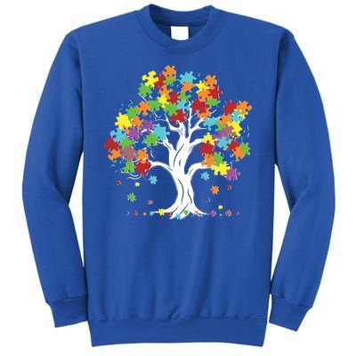 Autism Awareness Puzzle Piece Tree Sweatshirt