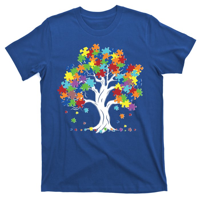 Autism Awareness Puzzle Piece Tree T-Shirt