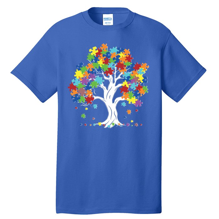 Autism Awareness Puzzle Piece Tree Tall T-Shirt