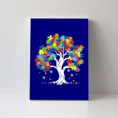 Autism Awareness Puzzle Piece Tree Canvas