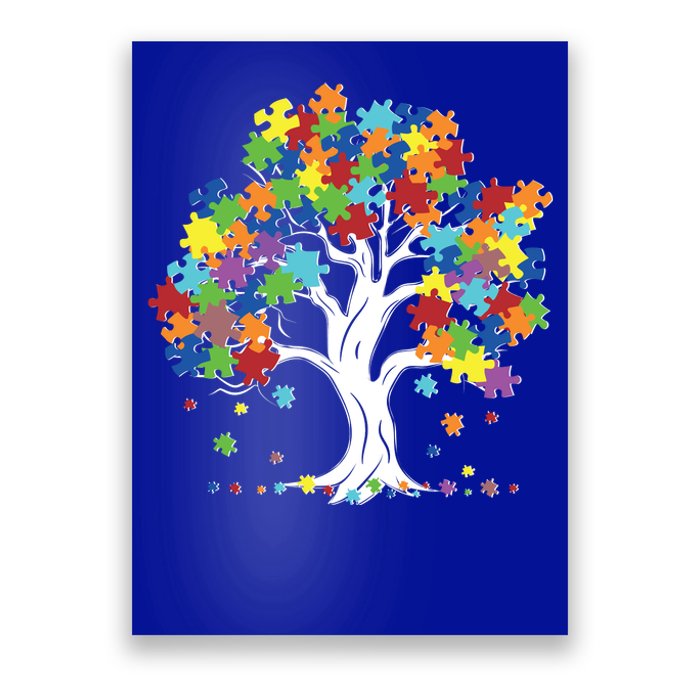 Autism Awareness Puzzle Piece Tree Poster