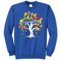 Autism Awareness Puzzle Piece Tree Tall Sweatshirt