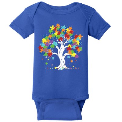 Autism Awareness Puzzle Piece Tree Baby Bodysuit