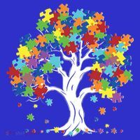 Autism Awareness Puzzle Piece Tree Baby Bodysuit