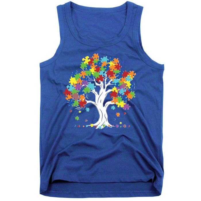 Autism Awareness Puzzle Piece Tree Tank Top