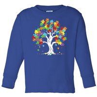 Autism Awareness Puzzle Piece Tree Toddler Long Sleeve Shirt