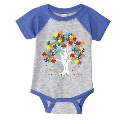 Autism Awareness Puzzle Piece Tree Infant Baby Jersey Bodysuit