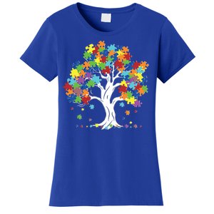 Autism Awareness Puzzle Piece Tree Women's T-Shirt