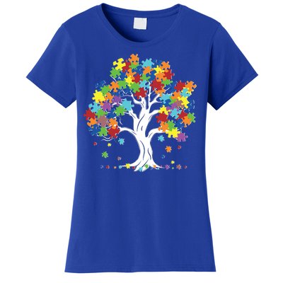 Autism Awareness Puzzle Piece Tree Women's T-Shirt