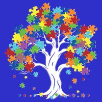 Autism Awareness Puzzle Piece Tree Short Acrylic Beanie