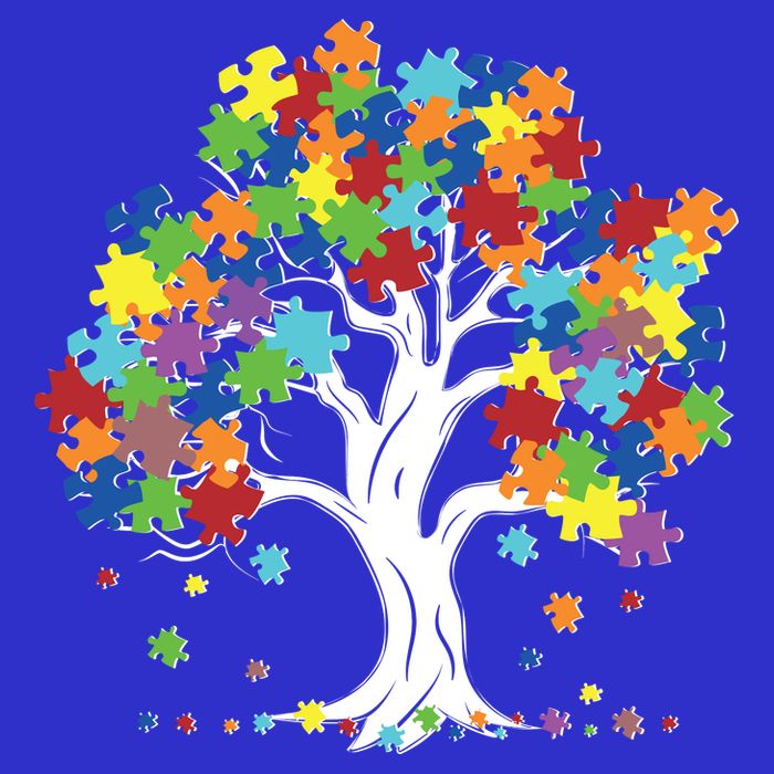Autism Awareness Puzzle Piece Tree Short Acrylic Beanie