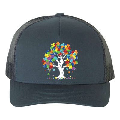 Autism Awareness Puzzle Piece Tree Yupoong Adult 5-Panel Trucker Hat