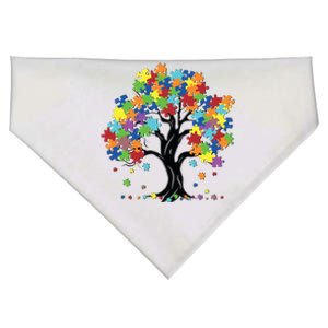 Autism Awareness Puzzle Piece Tree USA-Made Doggie Bandana