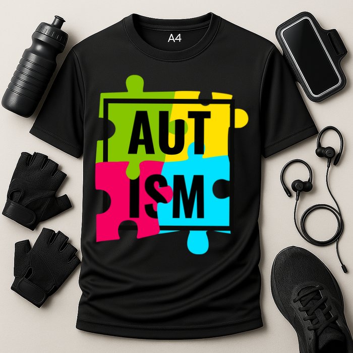 Autism Awareness Puzzle Pieces Cooling Performance Crew T-Shirt