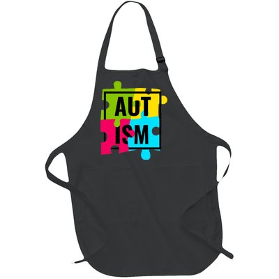 Autism Awareness Puzzle Pieces Full-Length Apron With Pockets