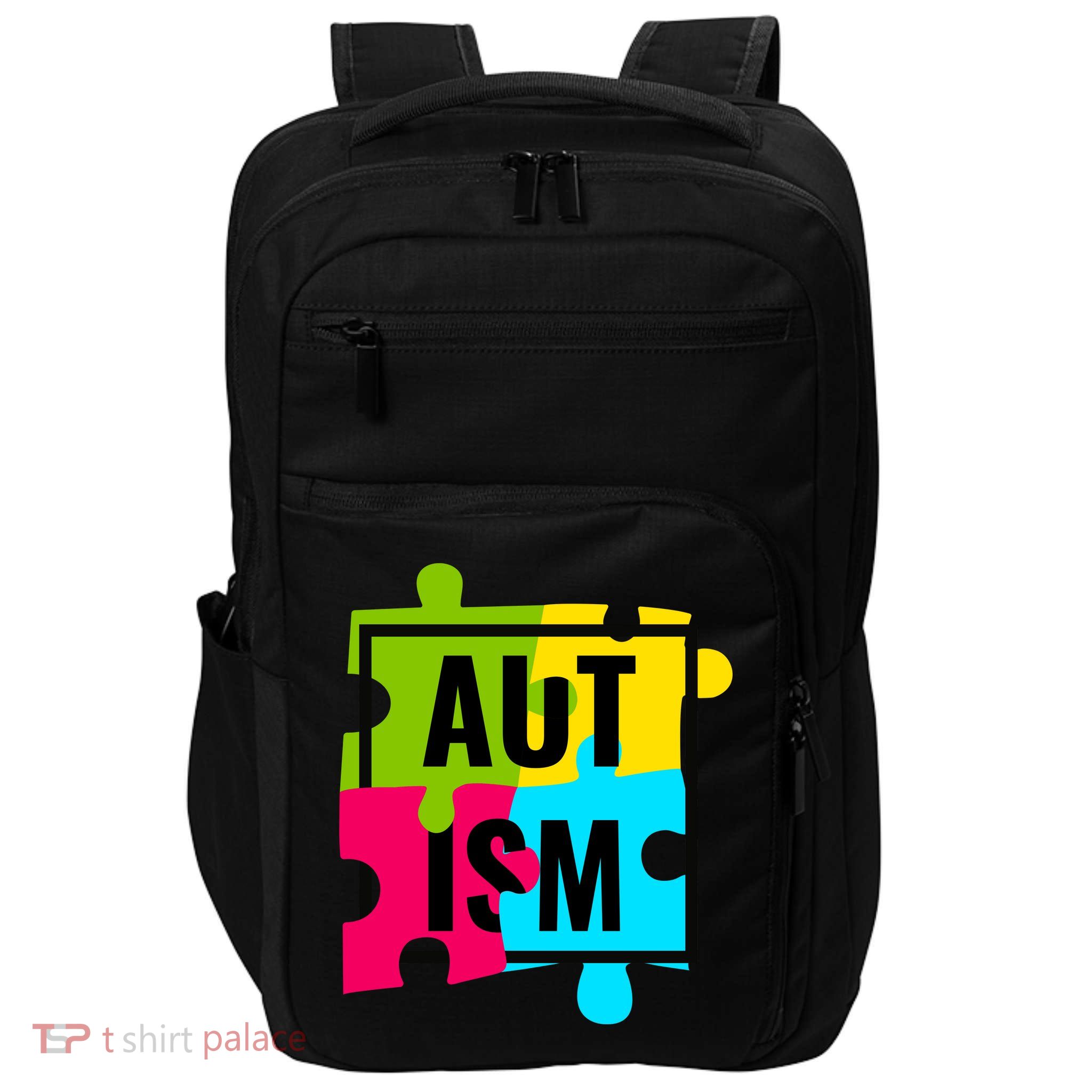 Autism Awareness Puzzle Pieces Impact Tech Backpack