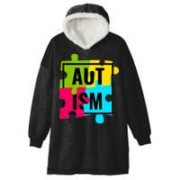 Autism Awareness Puzzle Pieces Hooded Wearable Blanket