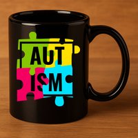 Autism Awareness Puzzle Pieces 11oz C Handle Ceramic Mug