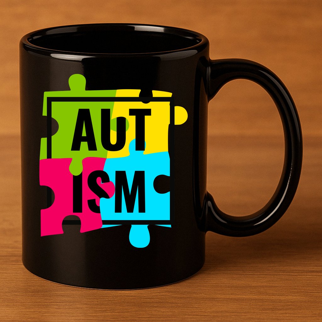 Autism Awareness Puzzle Pieces 11oz C Handle Ceramic Mug