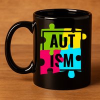 Autism Awareness Puzzle Pieces 11oz C Handle Ceramic Mug