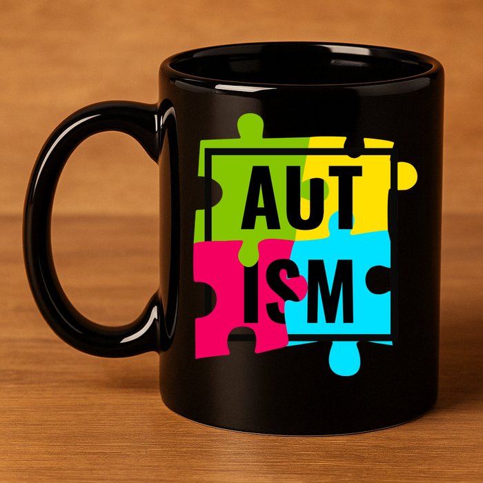 Autism Awareness Puzzle Pieces 11oz C Handle Ceramic Mug