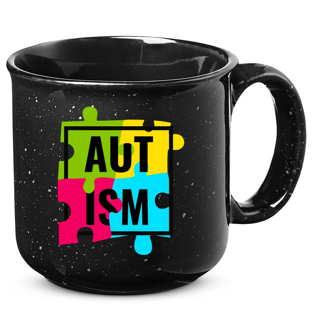Autism Awareness Puzzle Pieces 15oz Campfire Ceramic Mug