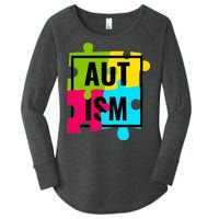 Autism Awareness Puzzle Pieces Women's Perfect Tri Tunic Long Sleeve Shirt