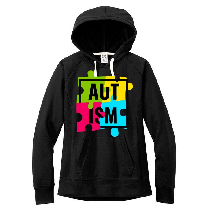 Autism Awareness Puzzle Pieces Women's Fleece Hoodie