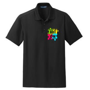 Autism Awareness Puzzle Pieces Dry Zone Grid Polo