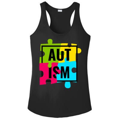 Autism Awareness Puzzle Pieces Ladies PosiCharge Competitor Racerback Tank