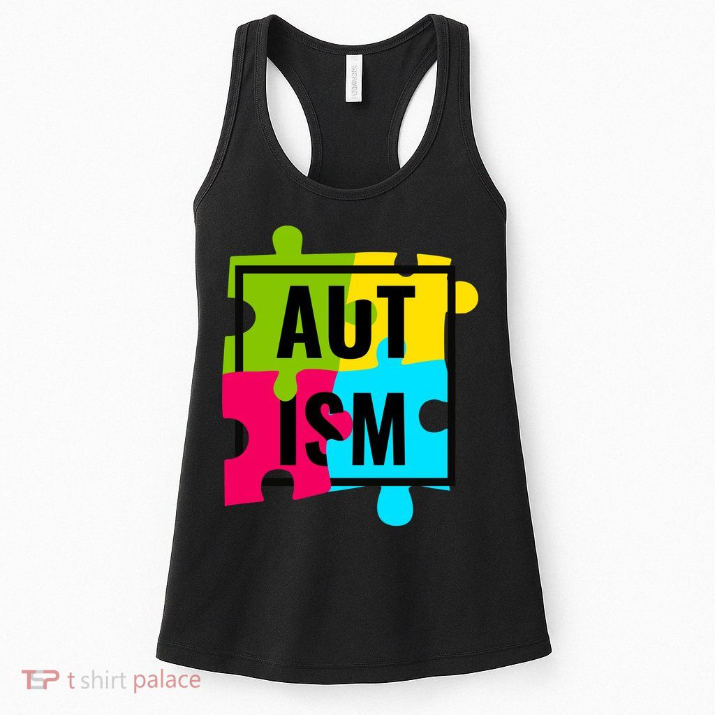 Autism Awareness Puzzle Pieces Womens Tank Top