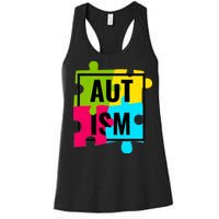 Autism Awareness Puzzle Pieces Women's Racerback Tank