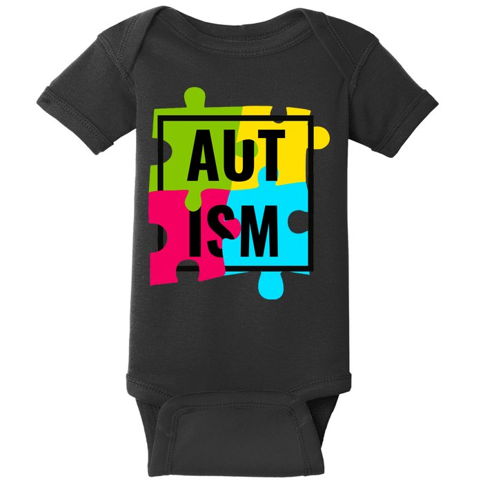 Autism Awareness Puzzle Pieces Baby Bodysuit