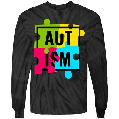 Autism Awareness Puzzle Pieces Tie-Dye Long Sleeve Shirt