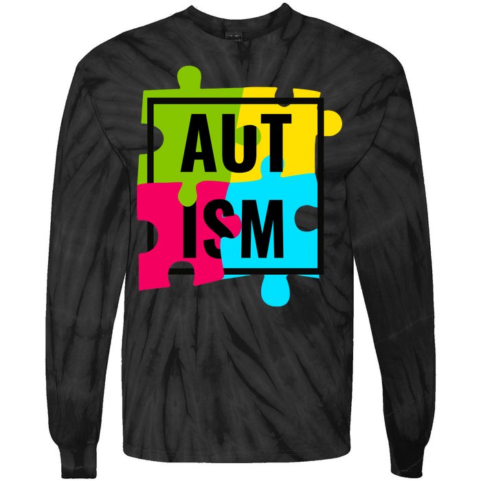 Autism Awareness Puzzle Pieces Tie-Dye Long Sleeve Shirt