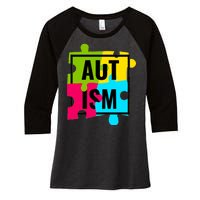 Autism Awareness Puzzle Pieces Women's Tri-Blend 3/4-Sleeve Raglan Shirt