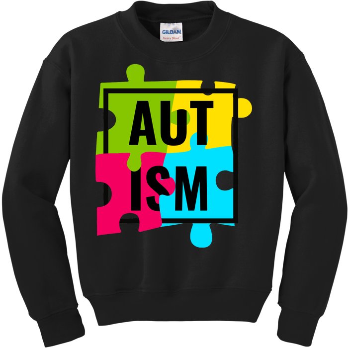 Autism Awareness Puzzle Pieces Kids Sweatshirt