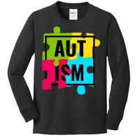 Autism Awareness Puzzle Pieces Kids Long Sleeve Shirt