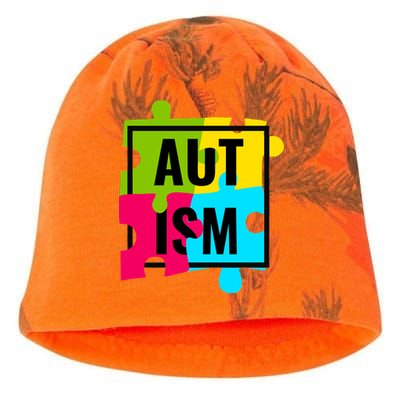 Autism Awareness Puzzle Pieces Kati - Camo Knit Beanie