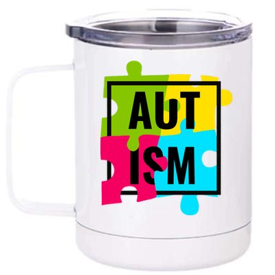 Autism Awareness Puzzle Pieces 12 oz Stainless Steel Tumbler Cup