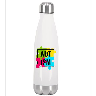 Autism Awareness Puzzle Pieces Stainless Steel Insulated Water Bottle