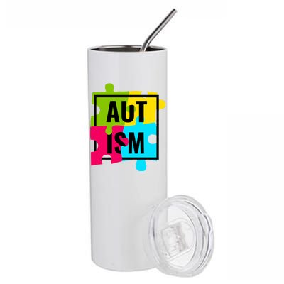 Autism Awareness Puzzle Pieces Stainless Steel Tumbler